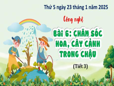 Bài giảng Công nghệ 4 (Kết nối tri thức) - Bài 6: Chăm sóc hoa, cây cảnh trong chậu - Năm học 2024-2025