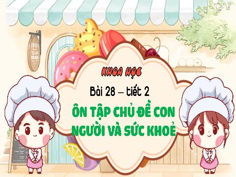 Bài giảng Khoa học 4 - Bài 28: Ôn tập chủ đề con người và sức khỏe (Tiết 2)