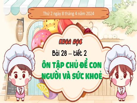 Bài giảng Khoa học 4 (Kết nối tri thức) - Bài 28: Ôn tập chủ đề con người và sức khỏe (Tiết 2) - Năm học 2024-2025