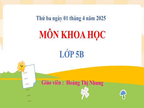 Bài giảng Khoa học 5 - Bài 25: Chăm sóc sức khỏe tuổi dậy thì (Tiết 4) - Năm học 2024-2025 - Hoàng Thị Nhung