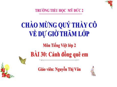 Bài giảng Tiếng Việt 2 (Kết nối tri thức) - Bài 30: Cánh đồng quê em (Tiết 4) - Nguyễn Thị Vân