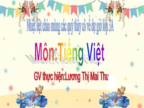 Bài giảng Tiếng Việt 3 - Luyện từ và câu (Tiết 3) - Lương Thị Mai Thu