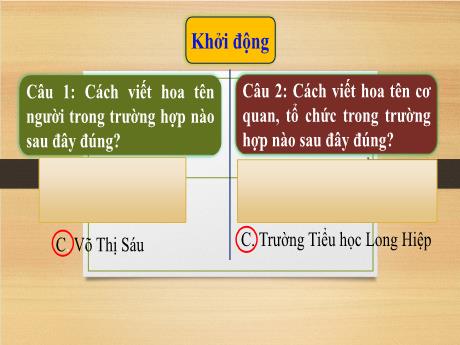 Bài giảng Tiếng Việt 4 - Tuần 31 - Luyện từ và câu: Luyện tập viết tên cơ quan tổ chức