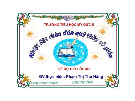Bài giảng Toán 4 - Diện tích hình thoi - Phạm Thị Thu Hằng