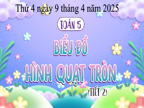 Bài giảng Toán Lớp 5 - Biểu đồ quạt tròn (Tiết 2) - Năm học 2024-2025