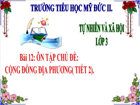 Bài giảng Tự nhiên và Xã hội 3 - Bài 12: Ôn tập chủ đề: Cộng đồng địa phương (Tiết 2)